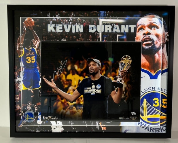 Kevin Durant Autographed Panini 16x20 Photo Warriors NBA Champs Fanatics COA