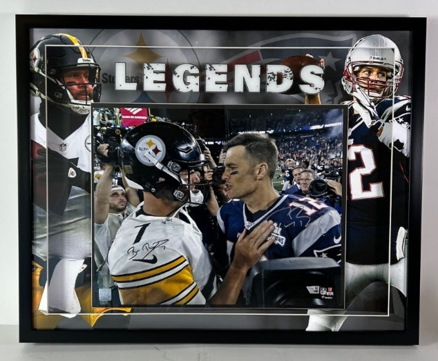 Tom Brady & Ben Roethlisberger Dual Autographed "Legends" 16x20 LED Fanatics COA