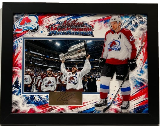 Nathan MacKinnon Colorado Avalanche Photo Collage with Laser Signature (14"x18" Frame)