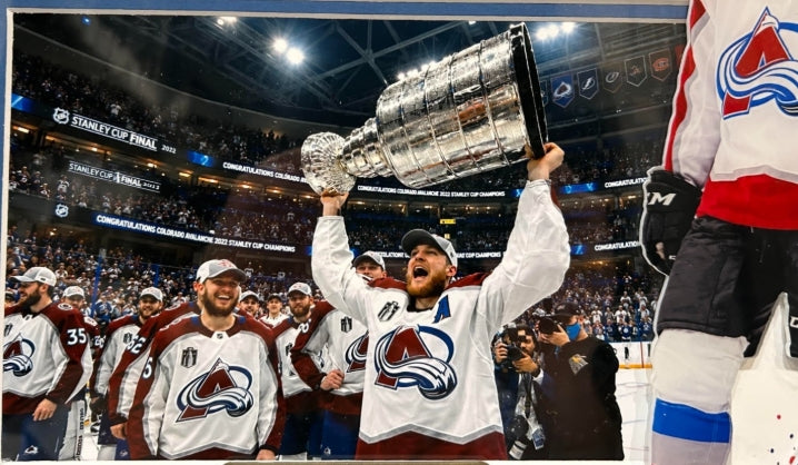 Nathan MacKinnon Colorado Avalanche Photo Collage with Laser Signature (14"x18" Frame)
