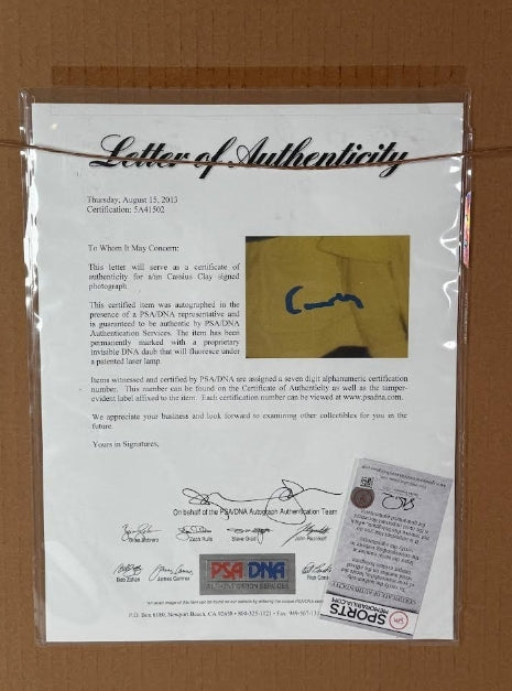 Cassius Clay Autographed 16x20 Photo with the Beatles JSA/DNA COA