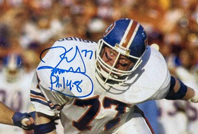 Karl Mecklenburg Autographed/Inscribed "Phil. 4:8" Denver Broncos 8x10 Photo Framed BAS COA