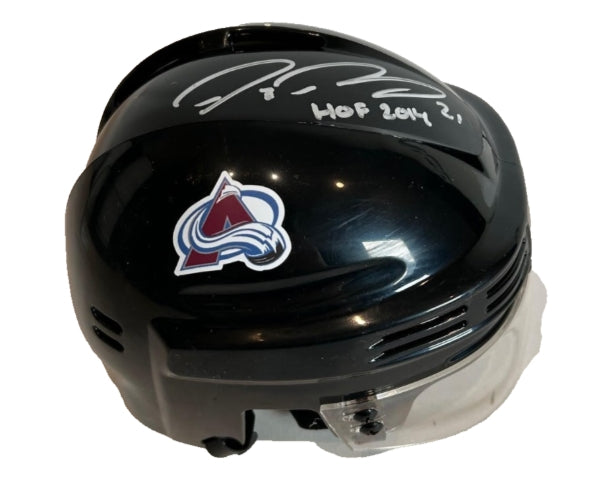 Peter Forsberg Autographed/Inscribed "HOF 2014" Black Mini Helmet - Latitude Sports Marketing