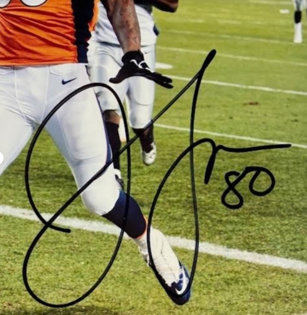 Julius Thomas Autographed Denver Broncos 8x10 Color Photo JSA COA - Latitude Sports Marketing