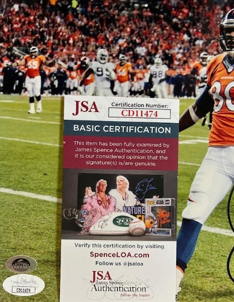Julius Thomas Autographed Denver Broncos 8x10 Color Photo JSA COA - Latitude Sports Marketing