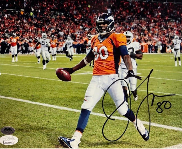 Julius Thomas Autographed Denver Broncos 8x10 Color Photo JSA COA - Latitude Sports Marketing