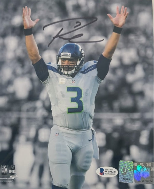 Russell Wilson Autographed Seattle Seahawks 8x10 Photo Beckett COA - Latitude Sports Marketing