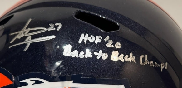 Steve Atwater Autographed/Inscribed Navy Denver Broncos Replica Helmet BAS COA - HOF 20 & Back to Back Champs - Latitude Sports Marketing