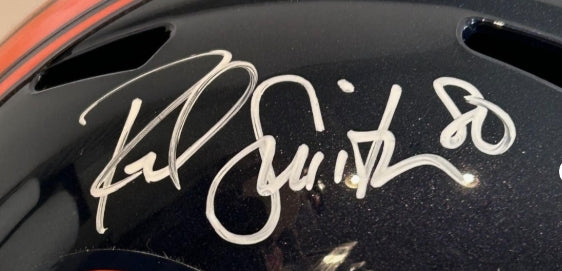 Rod Smith Autographed Denver Broncos Navy Replica Helmet BAS COA - Latitude Sports Marketing