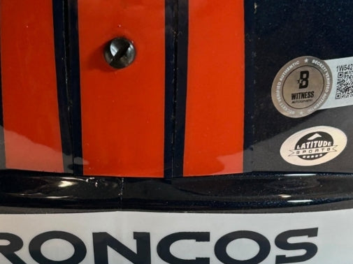 Rod Smith Autographed Denver Broncos Navy Replica Helmet BAS COA - Latitude Sports Marketing