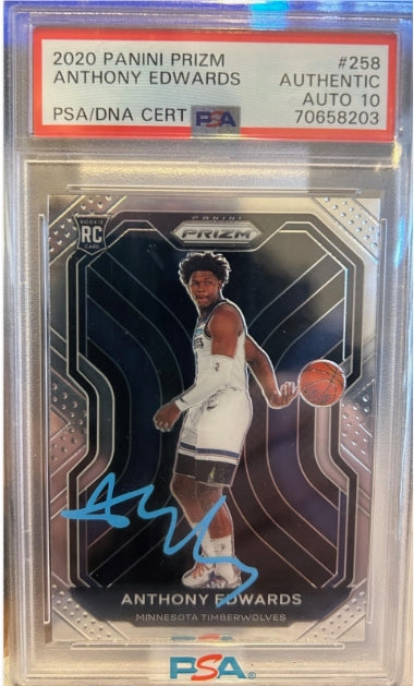 Anthony Edwards Autographed 2020 Panini Prizm #258 PSA/DNA AUTHENTIC AUTO 10 - Latitude Sports Marketing