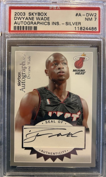 Dwayne Wade 2003 Skybox Autographics Ins. - Silver #A DW2 LE 109/150 PSA NM 7