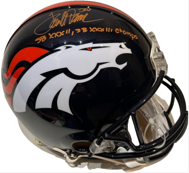Terrell Davis Autographed/Inscribed "SB XXXII, SB XXXIII Champs" Pro Helmet - Radtke Sports COA - Latitude Sports Marketing