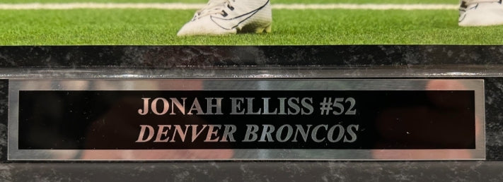 Jonah Elliss Autographed 8x10 Denver Broncos Road White Photo w/ Plaque – BAS COA