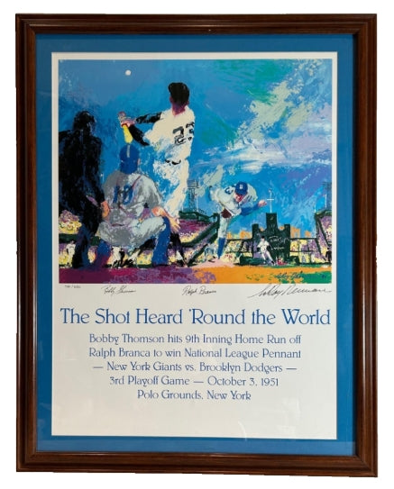 Leroy Neiman Lithograph "The Shot Heard 'Round the World" Triple-Signed LE-600 JSA COA - Latitude Sports Marketing
