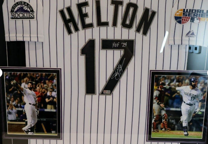 Todd Helton Autographed/Inscribed "HOF '24" 2007 WS Jersey Deluxe Frame TriStar