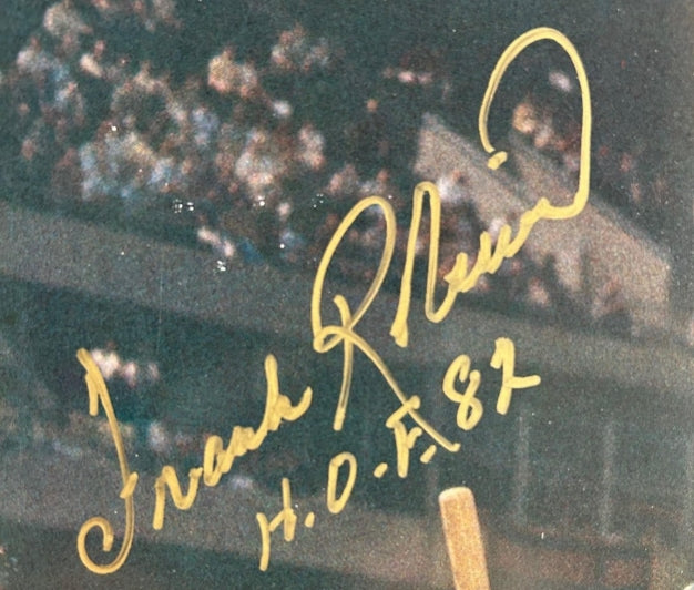 Frank Robinson Signed & Inscribed "H.O.F. 82" 8x10 Photo – Matted 11x14 with Nameplate | PSA Authenticated - Latitude Sports Marketing