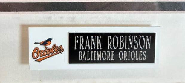 Frank Robinson Signed & Inscribed "H.O.F. 82" 8x10 Photo – Matted 11x14 with Nameplate | PSA Authenticated - Latitude Sports Marketing
