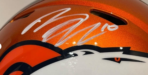 Bo Nix Autographed Denver Broncos Full Size Pro Authentic Flash Helmet BAS COA