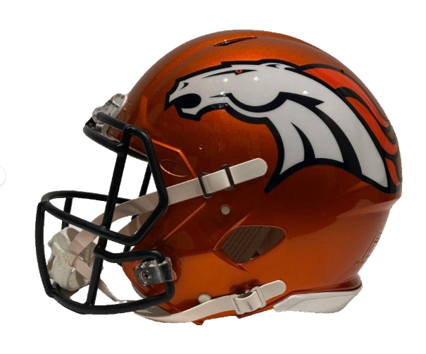 Bo Nix Autographed Denver Broncos Full Size Pro Authentic Flash Helmet BAS COA