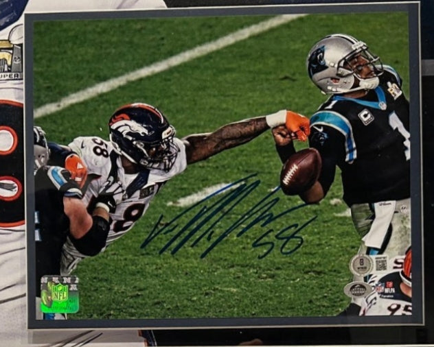 Von Miller Autographed LED Lighted Shadowbox Collage – Super Bowl 50 Strip Sack Photo & Replica Championship Ring (BAS COA) - Latitude Sports Marketing