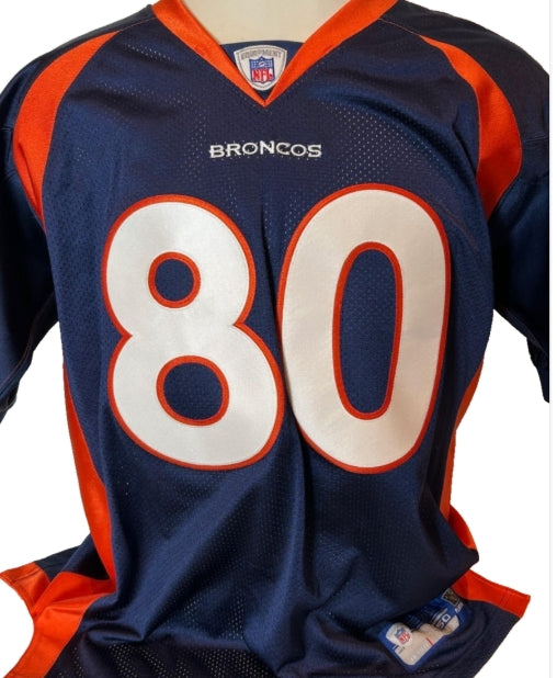 Rod Smith Autographed Authentic Reebok Denver Broncos Home Navy Jersey - JSA COA - Latitude Sports Marketing