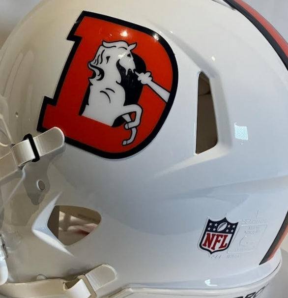John Elway Autographed Denver Broncos Snowcapped Pro Speed Helmet BAS COA - Latitude Sports Marketing