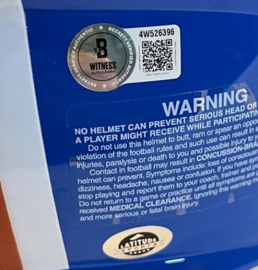 John Elway Autographed 1987 NFL MVP Inscribed Denver Broncos Retro D Pro Helmet BAS COA - Latitude Sports Marketing