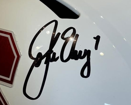 John Elway Autographed Stanford Cardinal White Replica Helmet BAS COA - Latitude Sports Marketing