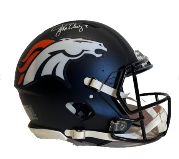 John Elway Autographed Denver Broncos 5280 Authentic Pro Speed Helmet BAS COA - Latitude Sports Marketing