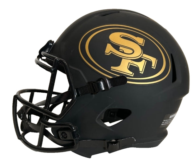 Vernon Davis Autographed San Francisco 49ers Black Full Size Replica Helmet BAS COA