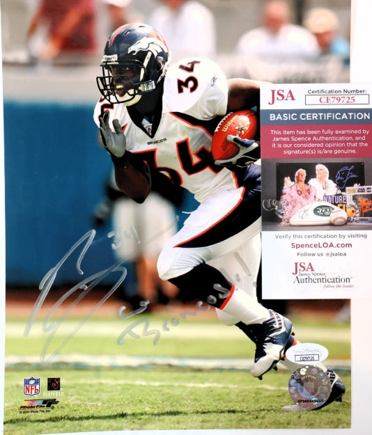 Tyrone Braxton Autographed Denver Broncos 8x10 Photo JSA COA