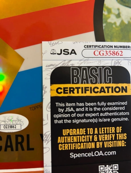 Carl Yastrzemski Signed 8x10 1960 Topps Chrome Jumbo Card Matted - JSA COA