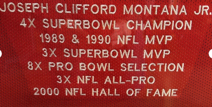Joe Montana San Francisco 49ers Signed Mitchell & Ness Stat Jersey Tri-Star COA - Latitude Sports Marketing