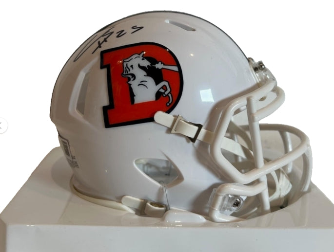 Chris Harris Jr. Autographed Denver Broncos Snowcapped Mini Helmet – BAS COA - Latitude Sports Marketing