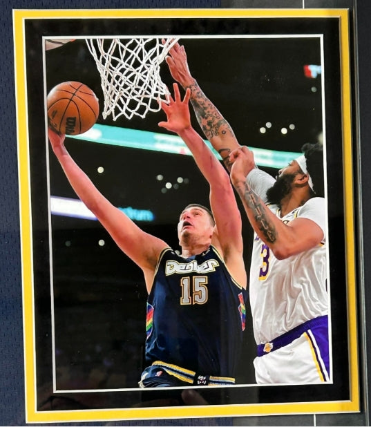 Nikola Jokic Autographed/Inscribed 'NBA MVP' Navy Denver Nuggets Jersey - Deluxe Framed JSA COA