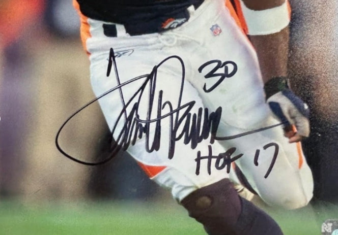 Terrell Davis Autographed & Inscribed "HOF 17" 8x10 Photo Plaque (10x13) – Radtke Sports COA