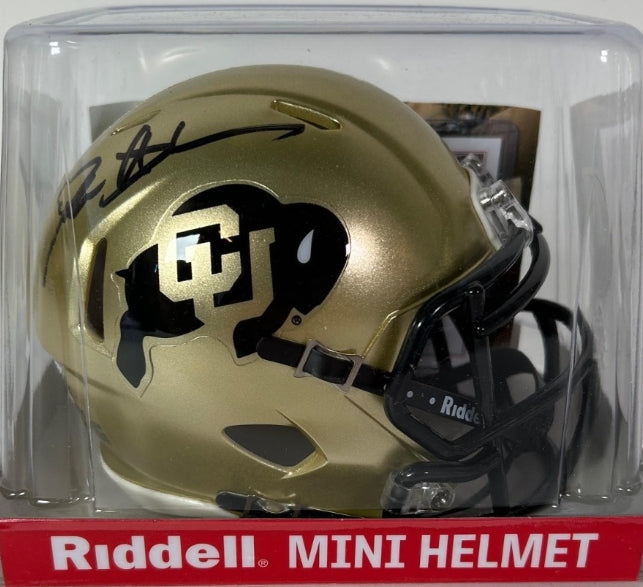 Deion Sanders Autographed Colorado Buffaloes Riddell Mini Helmet BAS COA