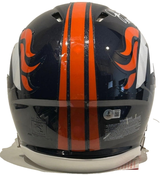 John Elway Autographed/Inscribed "SB XXXII & XXXIII Champs" Pro Speed Helmet BAS COA - Latitude Sports Marketing