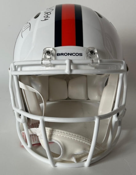 Patrick Surtain II Autographed/Inscribed "24DPOY" Denver Broncos Snowcapped Pro Helmet BAS COA