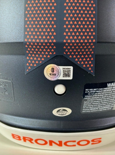 Patrick Surtain II Autographed/Inscribed "GO BRONCOS" Navy Denver Broncos Pro Helmet BAS COA