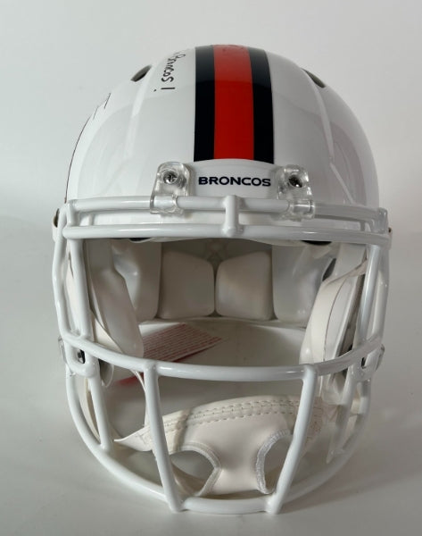 Patrick Surtain II Autographed/Inscribed "Go Broncos" Pro Snowcapped Helmet BAS COA