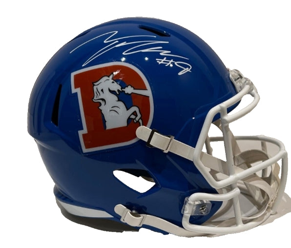 Talanoa Hufanga Autographed Denver Broncos Throwback Full Size Replica Helmet - BAS COA