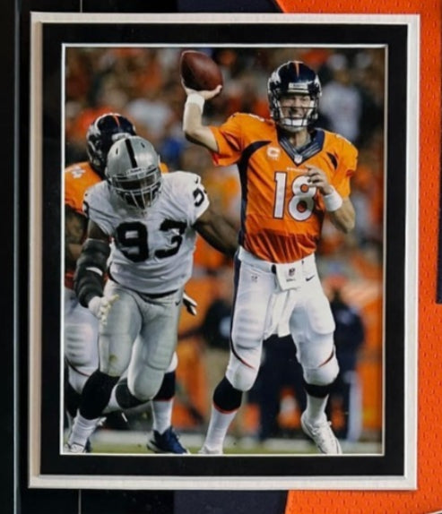 Peyton Manning Signed Denver Broncos Orange Mitchell & Ness Jersey - Deluxe Framed Fanatics COA