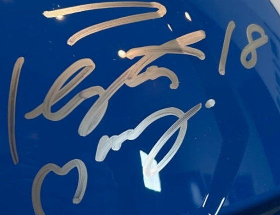 John Elway & Peyton Manning Dual Signed Broncos Throwback Helmet – Fanatics COA
