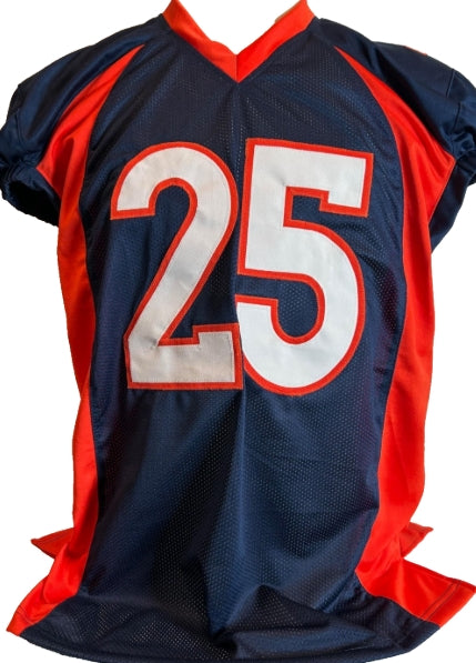 Chris Harris Jr. Autographed & Inscribed "SB 50 Champs" NAVY Jersey – BAS COA (XL)