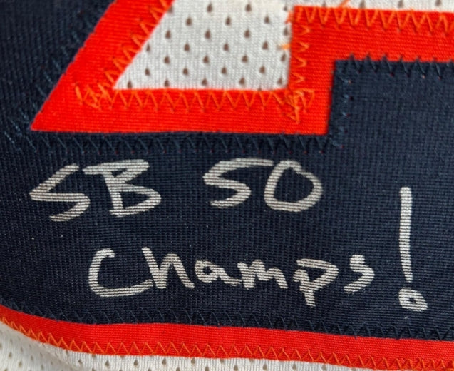 Aqib Talib Autographed & Inscribed "SB 50 Champs!" WHITE Custom Jersey – BAS COA