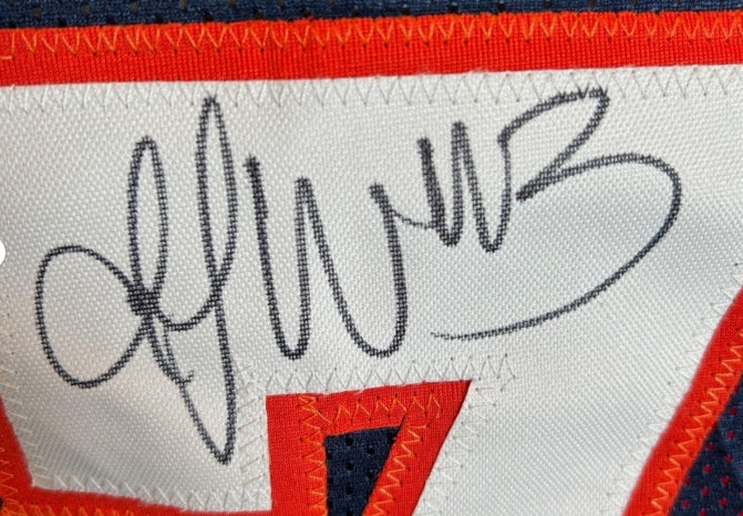 T.J. Ward Autographed/Inscribed "SB 50 Champs" Custom NAVY Jersey - BAS COA