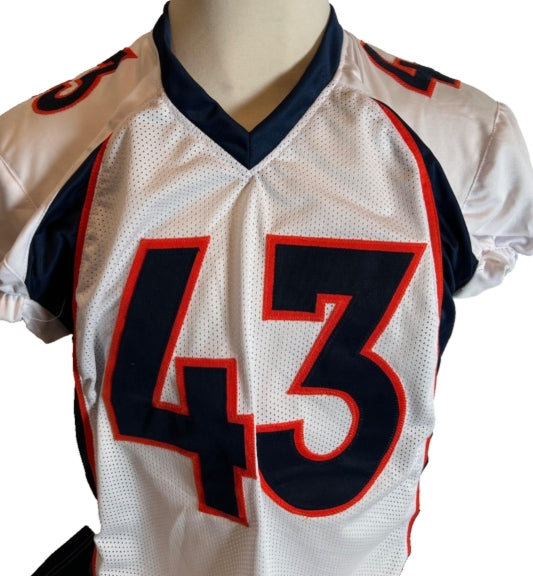 T.J. Ward Autographed/Inscribed "SB 50 Champs" Custom WHITE Jersey - BAS COA