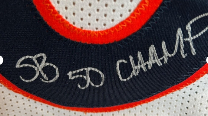 T.J. Ward Autographed/Inscribed "SB 50 Champs" Custom WHITE Jersey - BAS COA